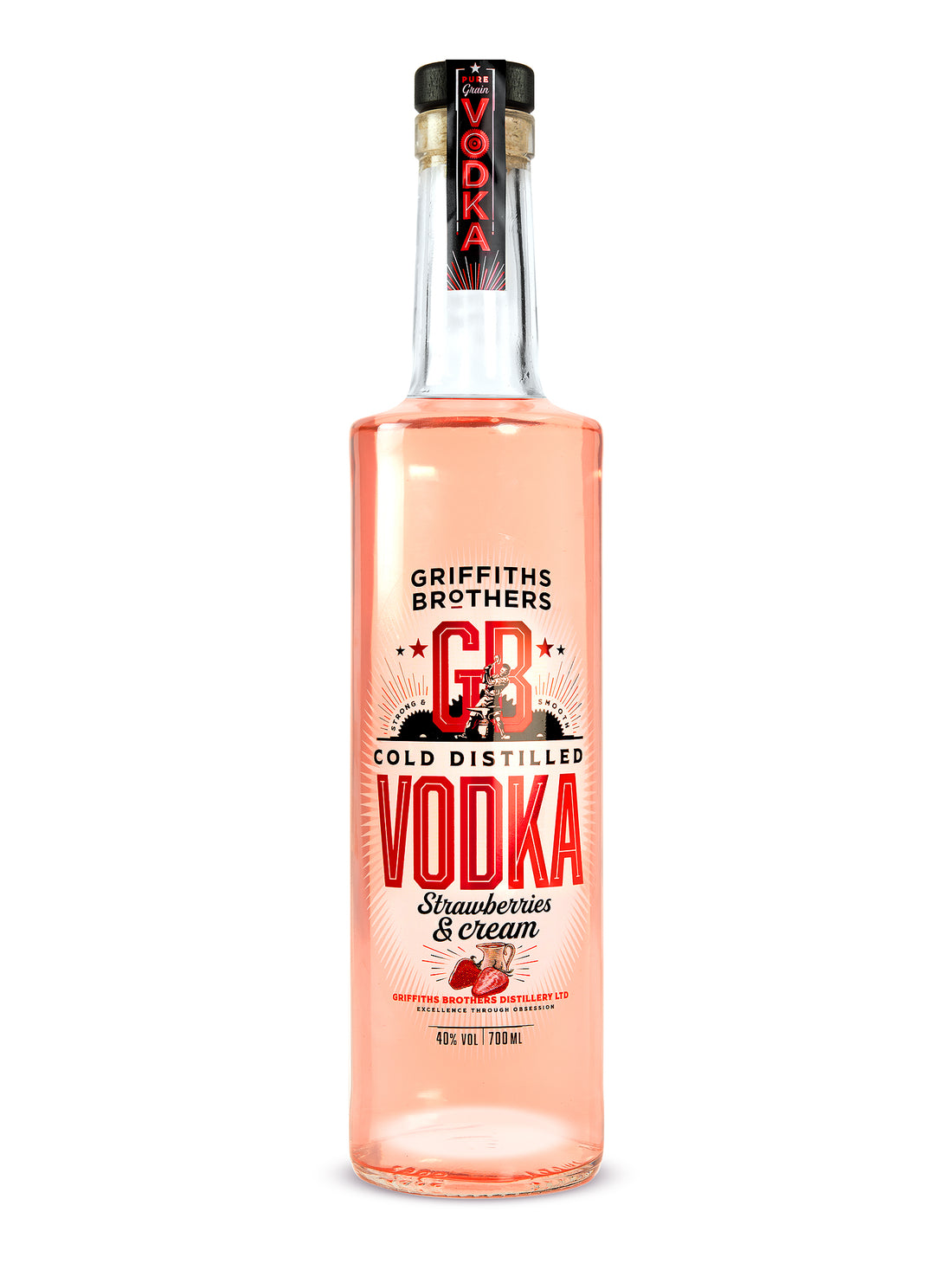 Griffiths Brothers Limited Edition "Strawberries and Cream Vodka" - 70cl - 40%