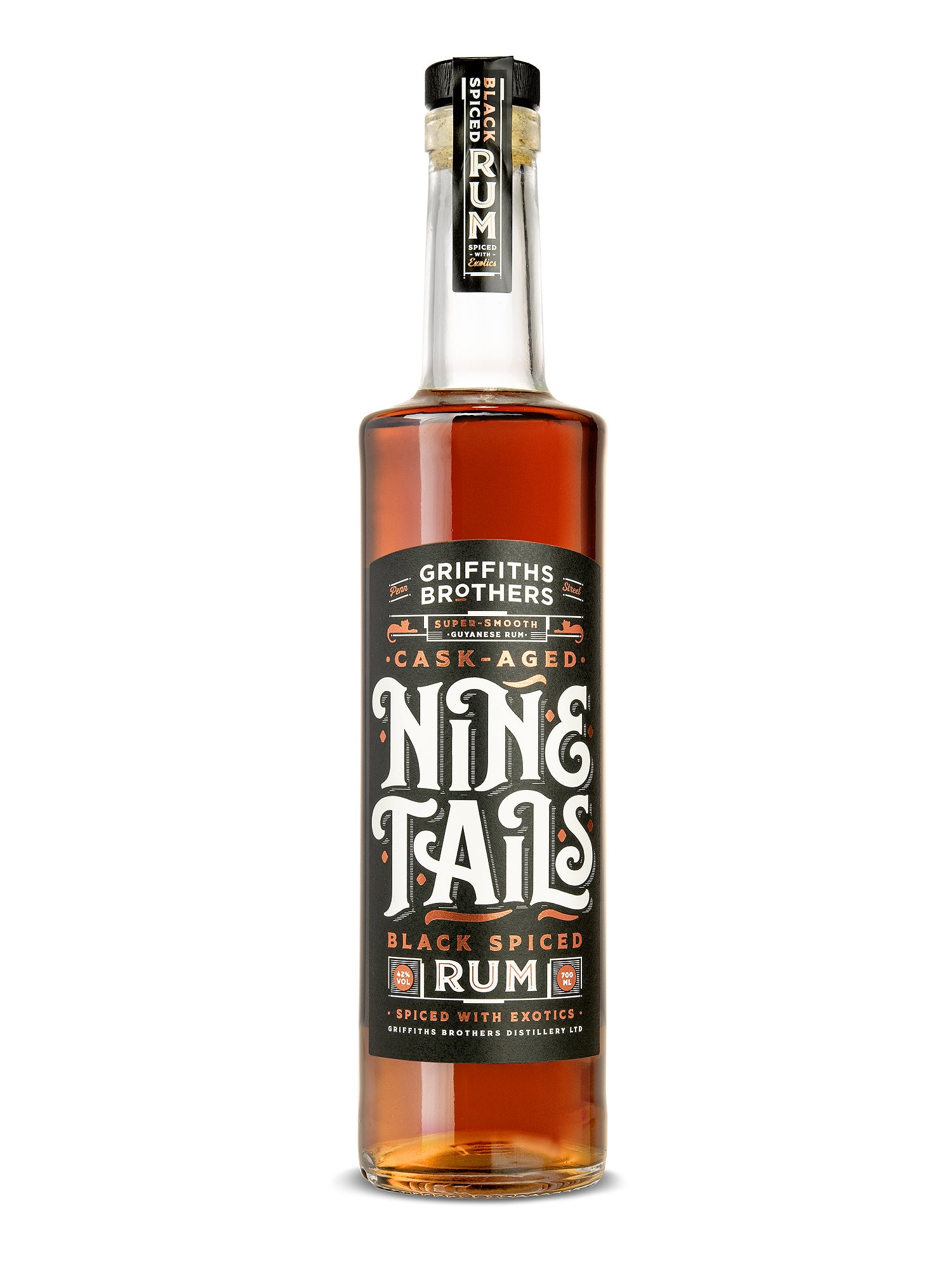 Griffiths Brothers Nine Tails Black Spiced Rum (70cl, 42%)